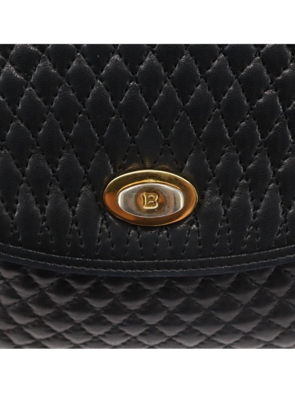 Authentic BALLY Chain Shoulder Bag Leather Black Gold - Picture 6 of 16